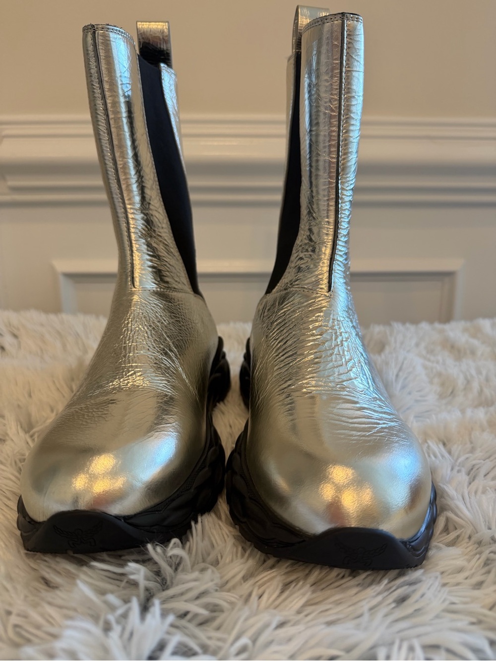 MCM silver Boots Women Size 10 - Picture 16 of 16